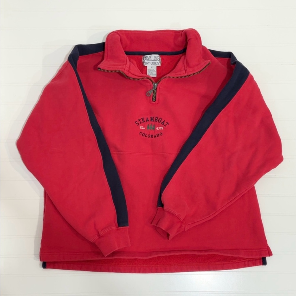 Sarvis Creek Dry Goods Vintage Steamboat Colorado Quarter Zip Sweater